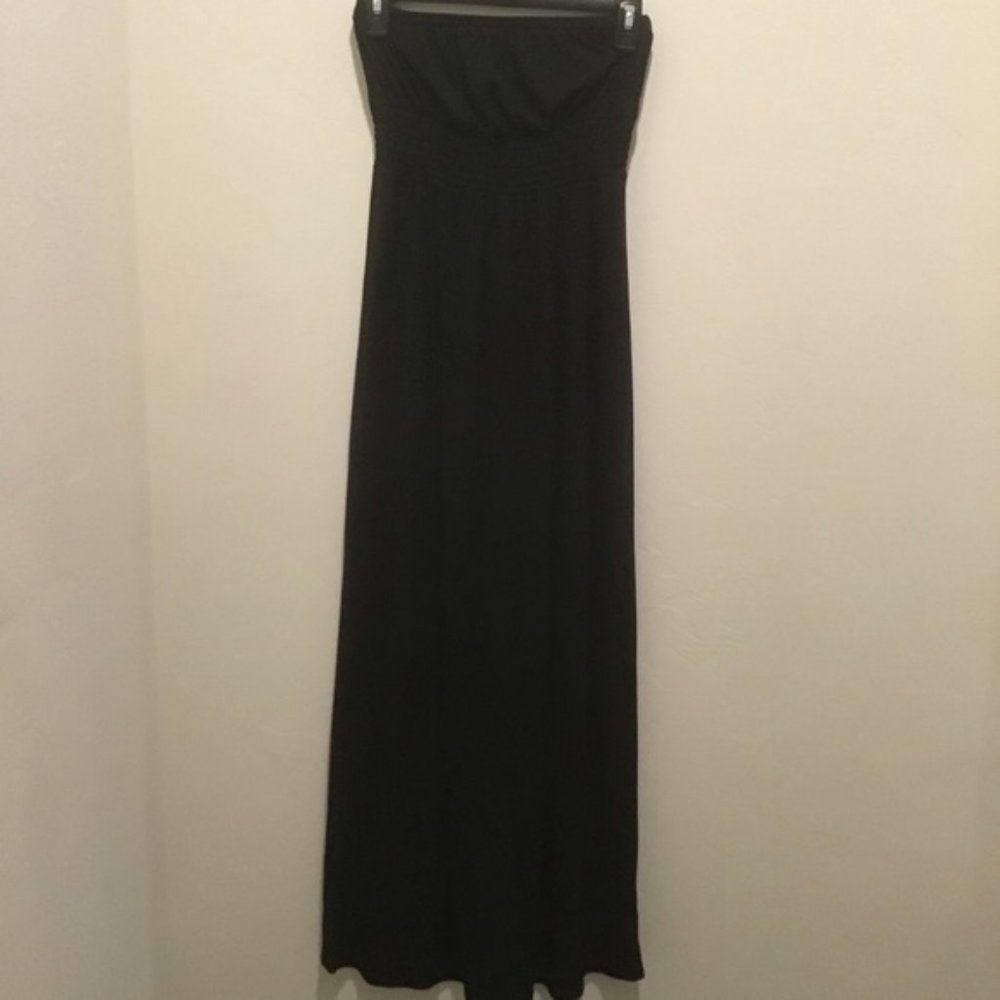 Old navy strapless maxi dress, solid black, XS